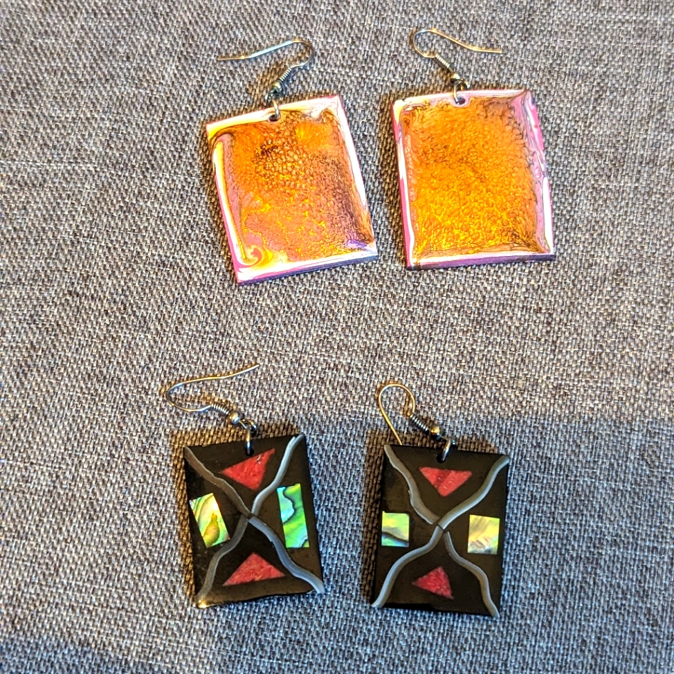 Earrings Bundle Rectangle Shape Enamel